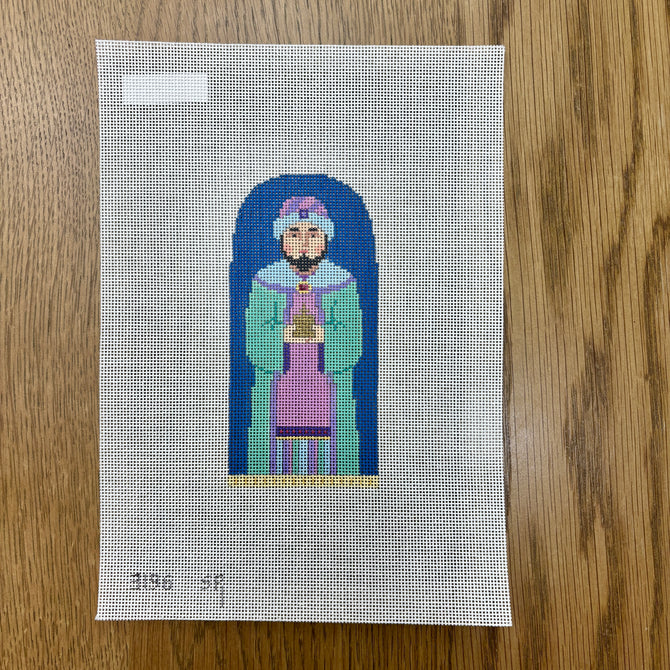 Nativity, Aqua Wiseman with Stitch Guide