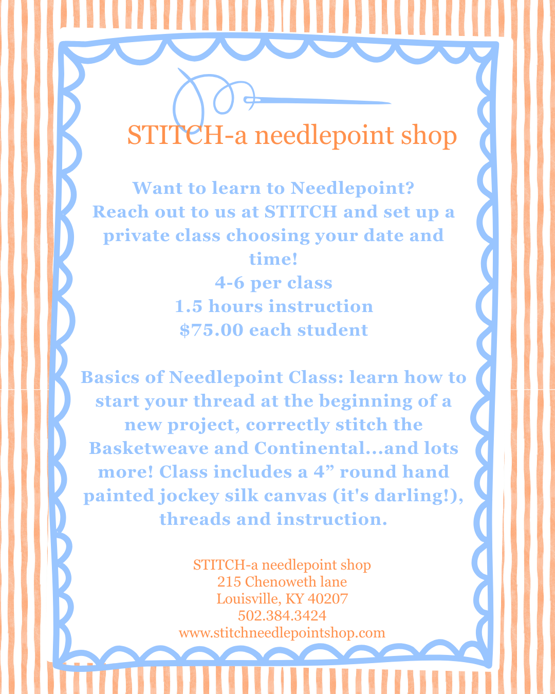 Basics of Needlepoint Private Class