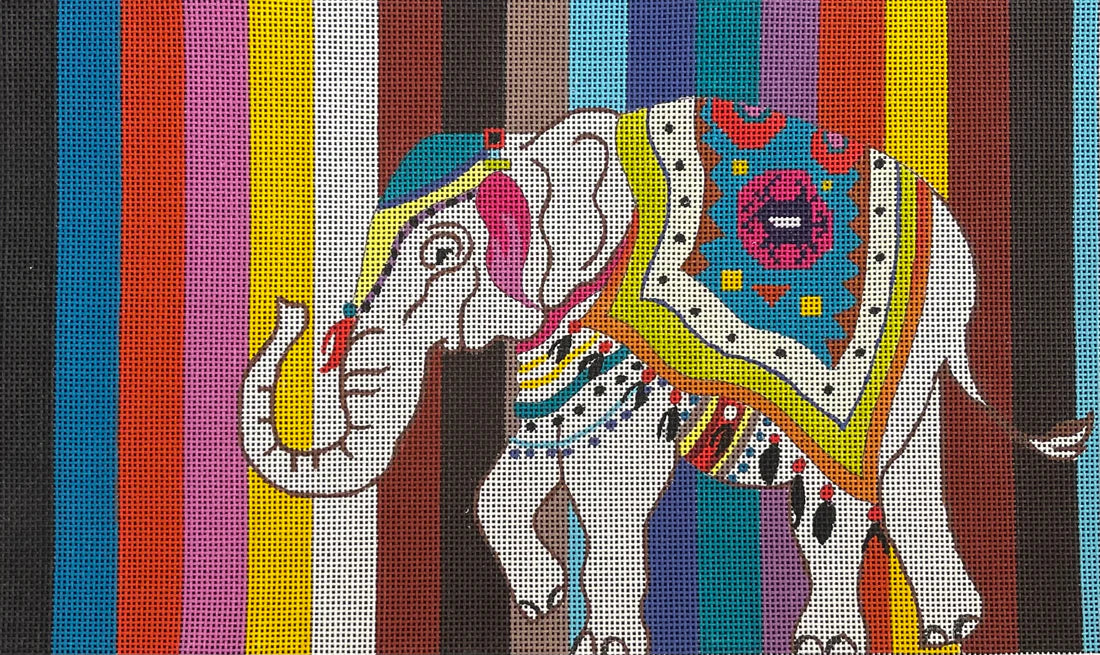 Elephant on Rainbow Stripes