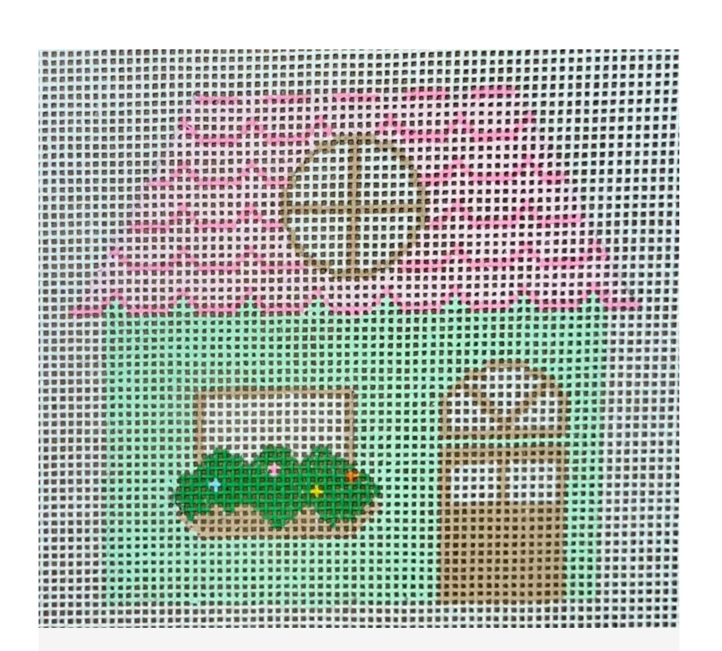 Cottage Green and Pink with Stitch Guide