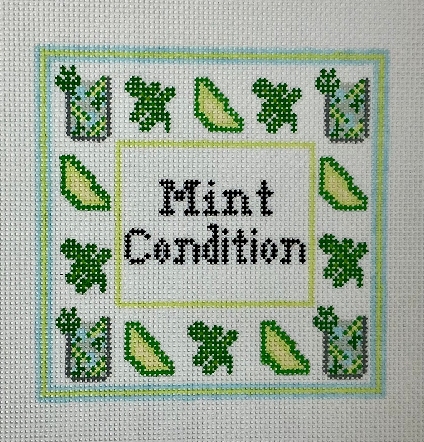 Green Heart Needlepoint: Mint Condition Coaster