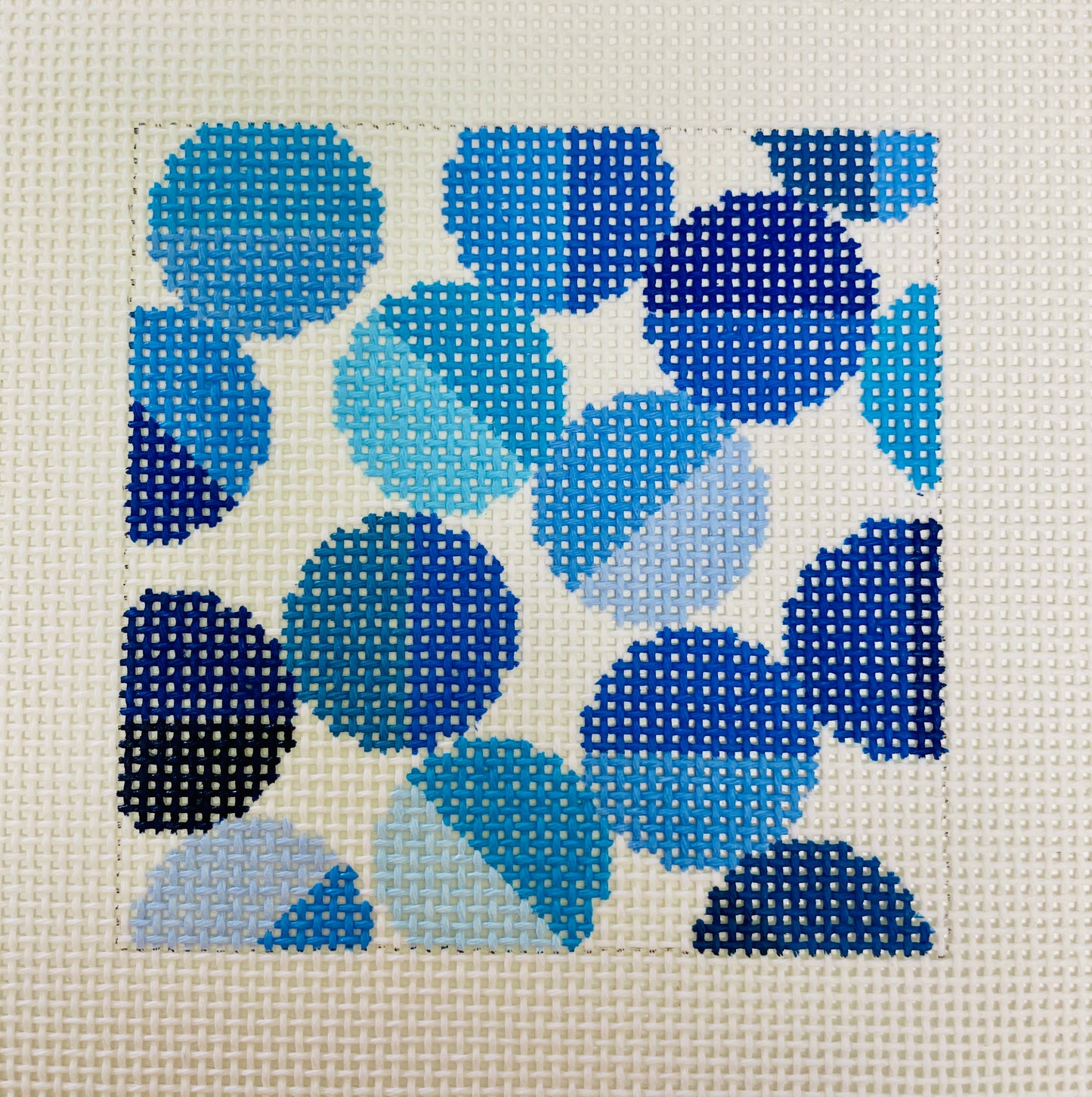 4" Square Dots Shades of Blues Coaster