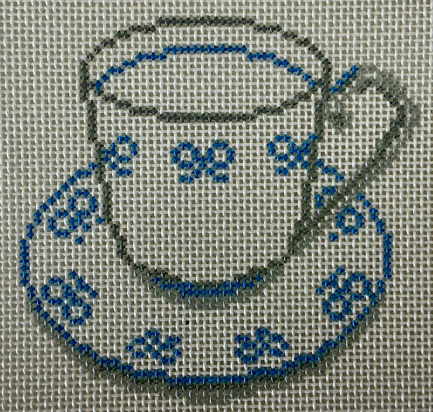 Blue Bow Teacup Canvas