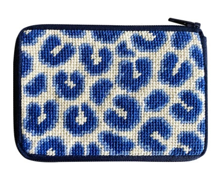 Sitch & Zip Coin Purse Navy Leopard