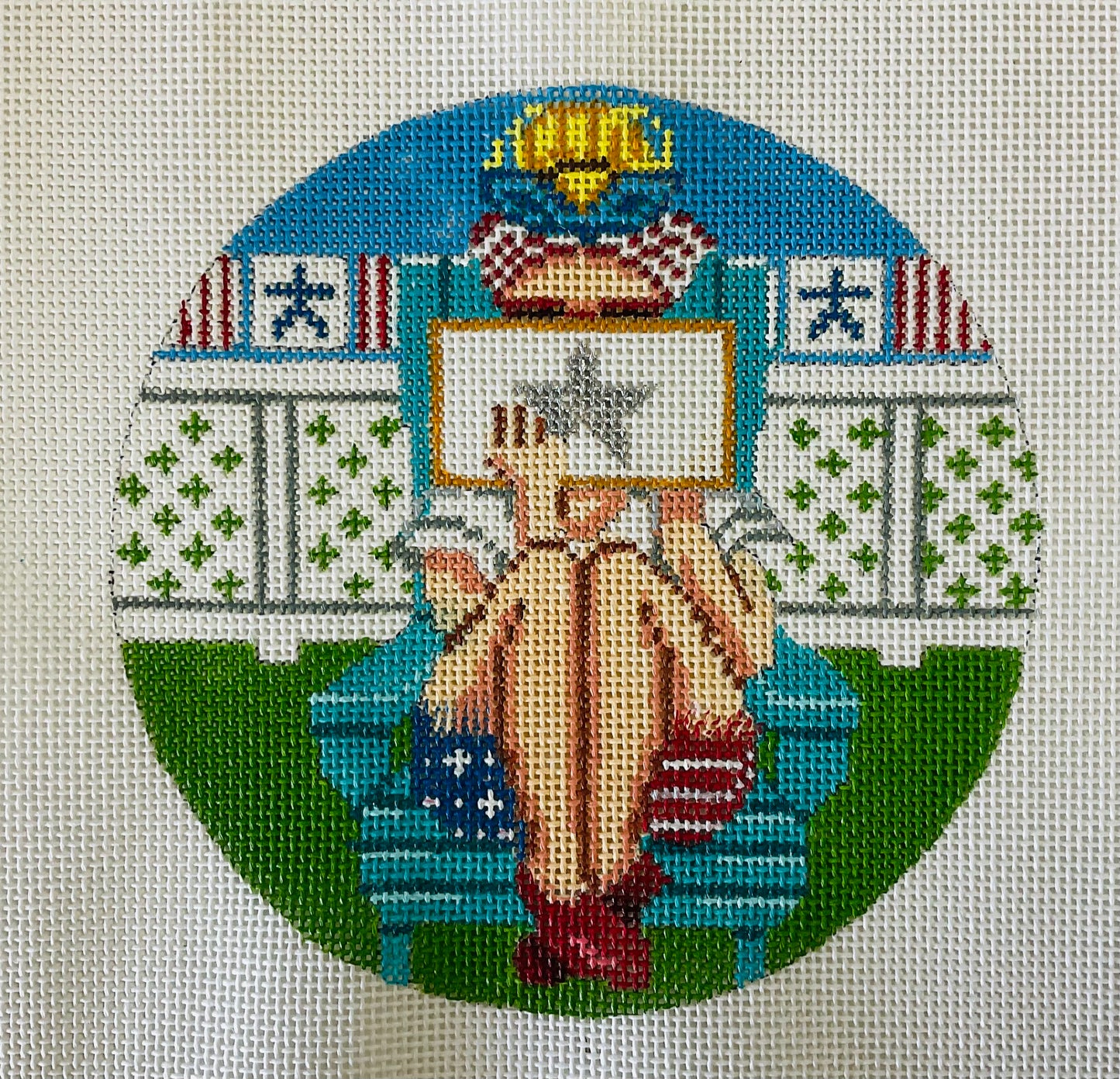 4th of July Stitching Girl