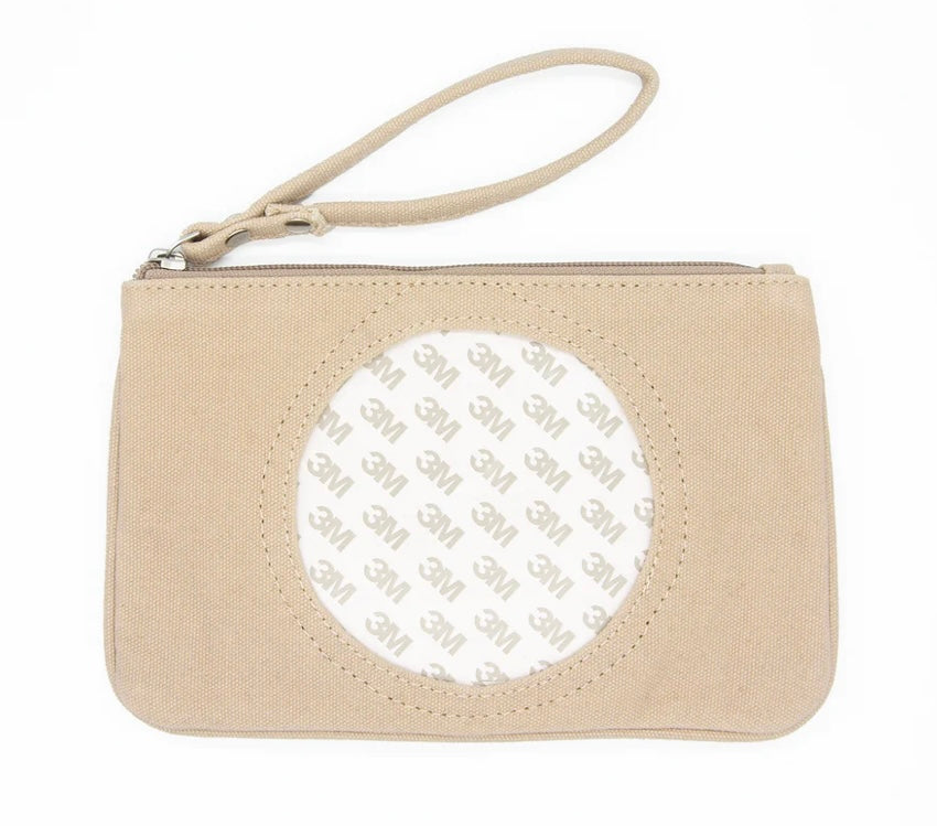 Canvas Clutch Circle Taupe