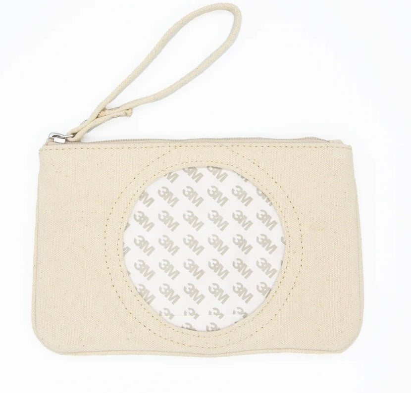 Canvas Clutch Circle Natural