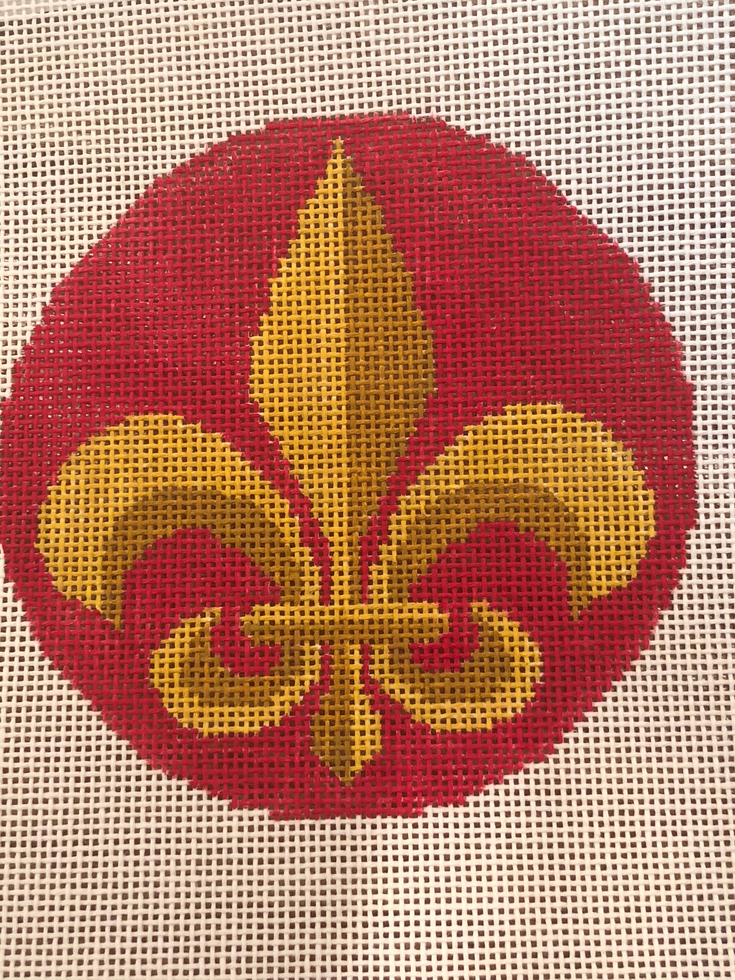 Fleur De Lis Gold on Red (2 toned)