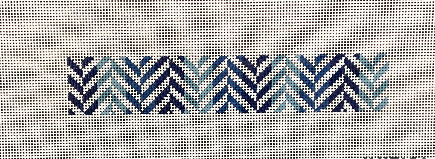 Blue Herringbone Fob