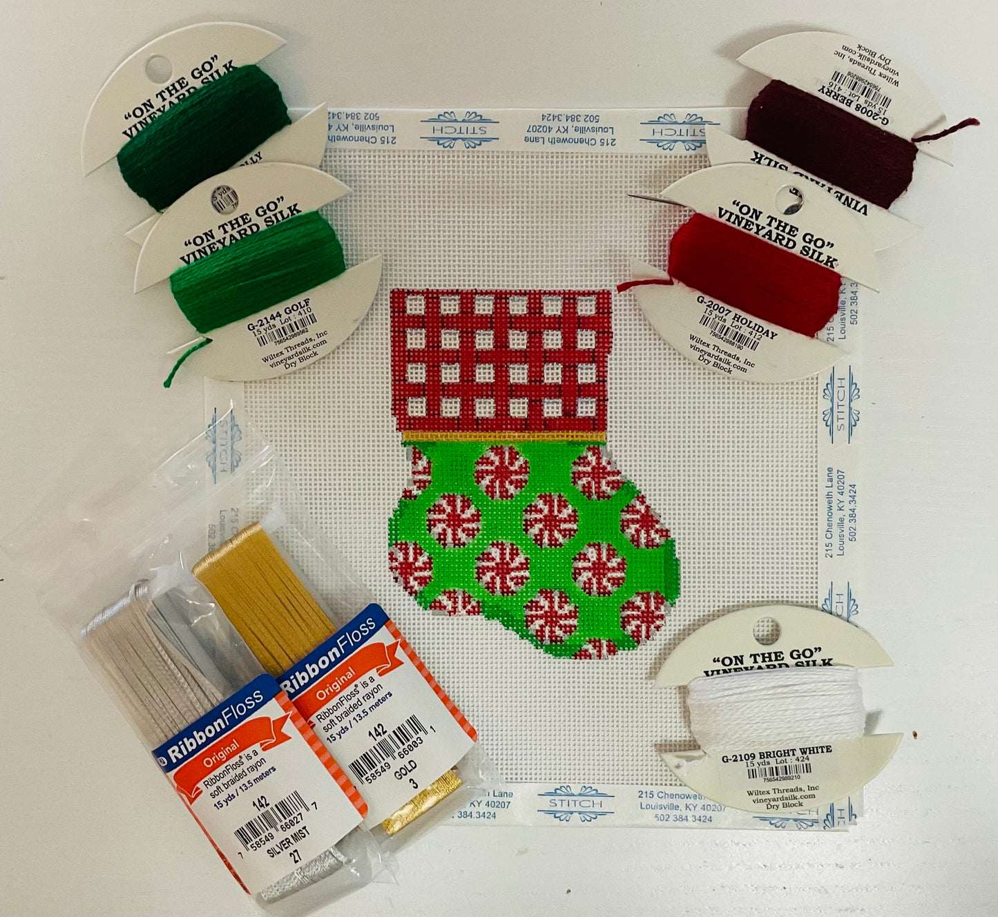 KITDAY TUESDAY-Peppermint Mini Sock including premium threads - Only 1 Available - $95 -30% Off =Sale Price $66.50