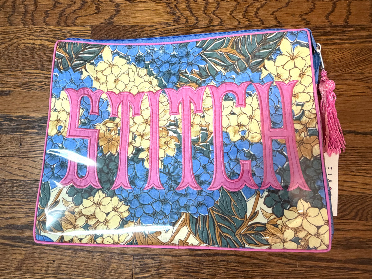STITCH Blue and Cream Floral Project Bag