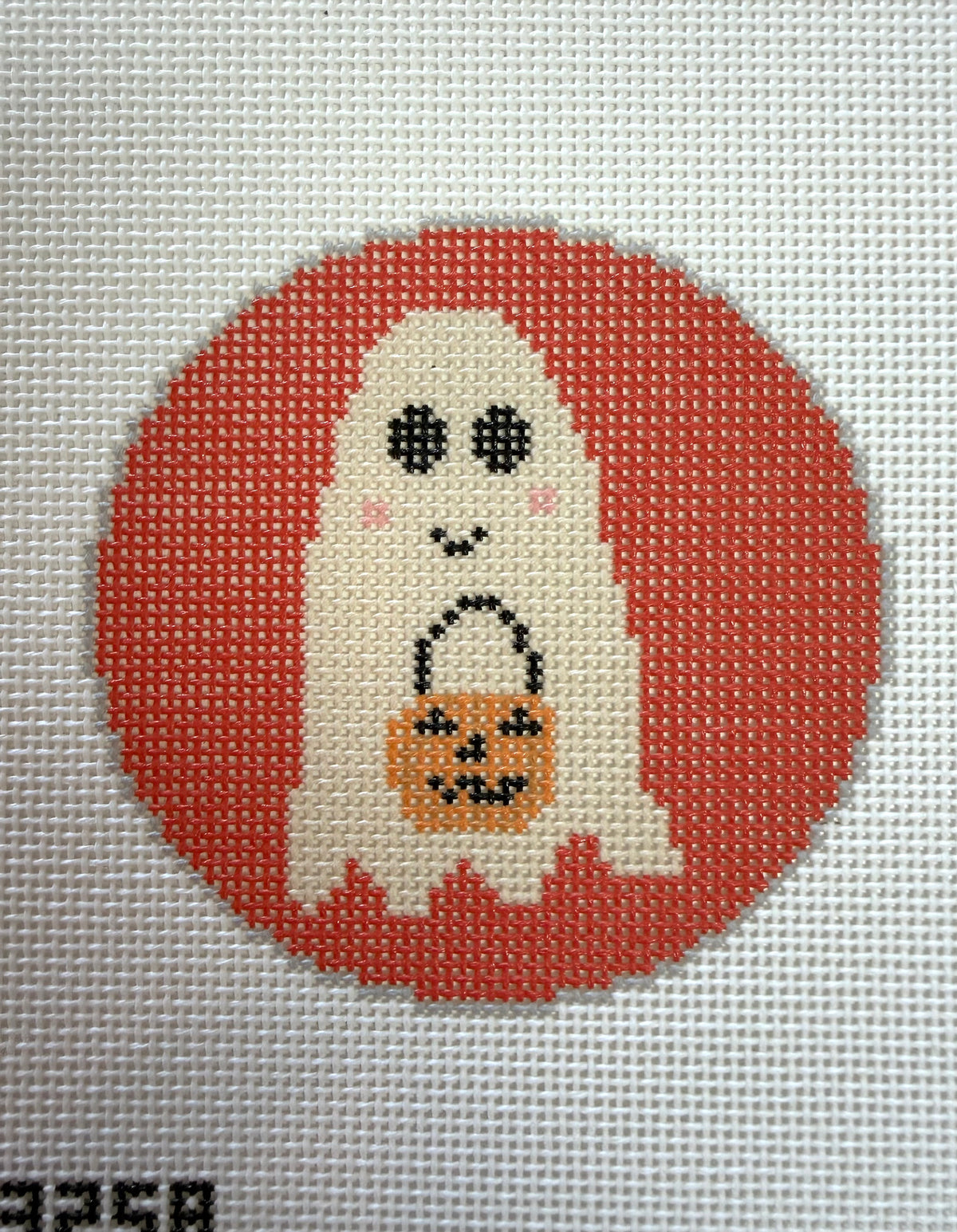Ghost with Pumpkin Round
