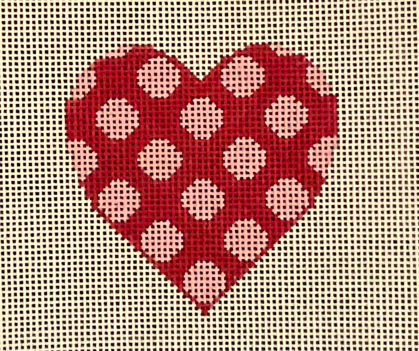 Heart Pink with Red Polka Dots