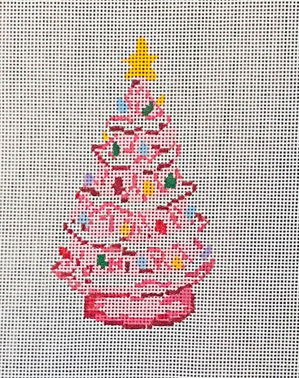 Pink Tree Needlepoint Canvas
