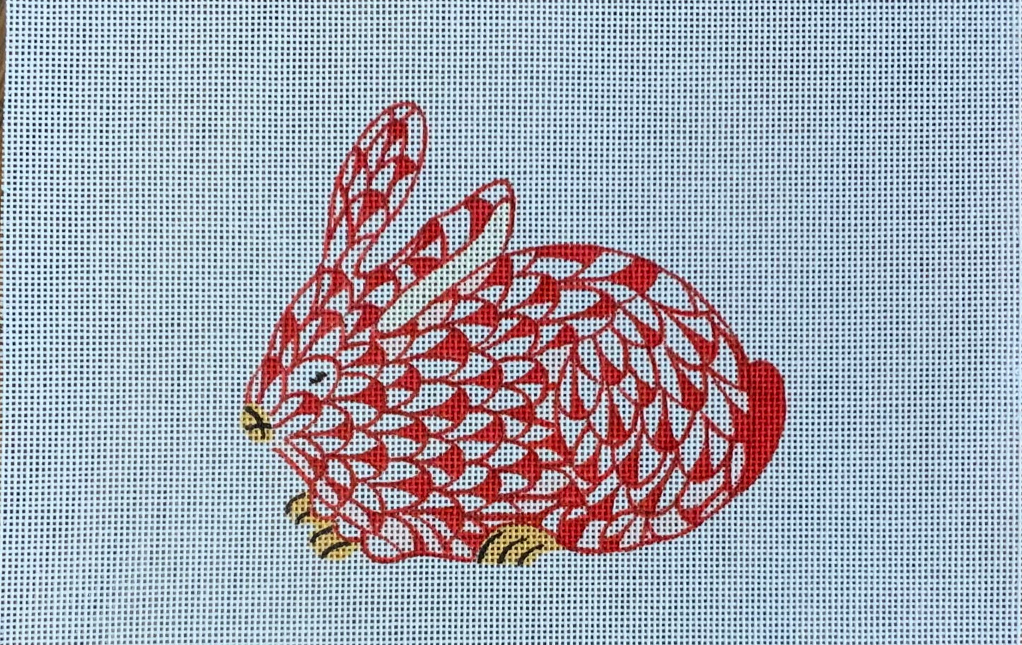 Mini Bunny Herend Crouching Cinnabar