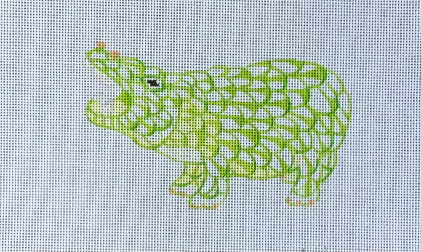 Mini Hippo Herend LIme Green