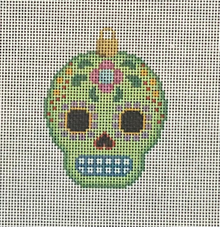 Sugar Skull Ornament Lime
