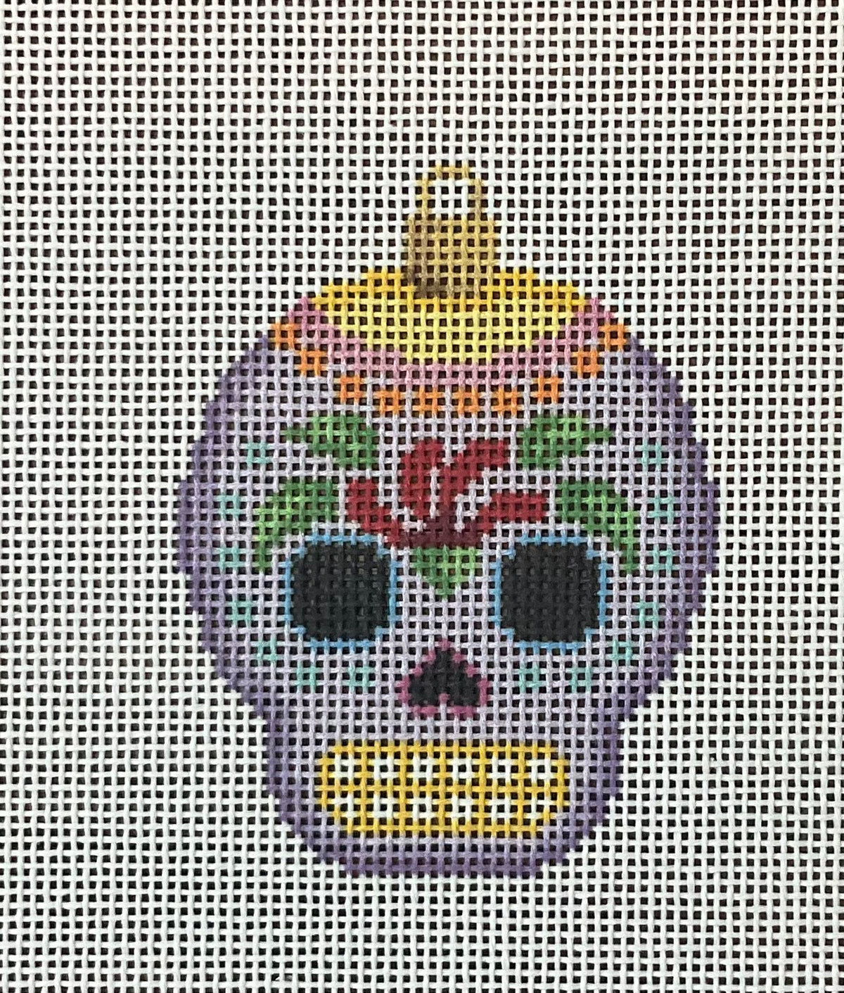 Sugar Skull Ornament Purple