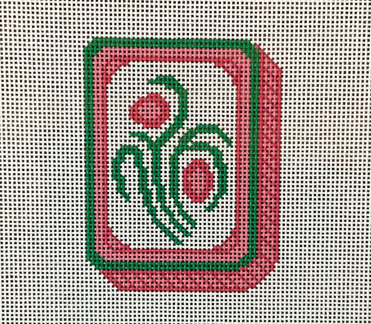 Pink Mahjong Flower Tile