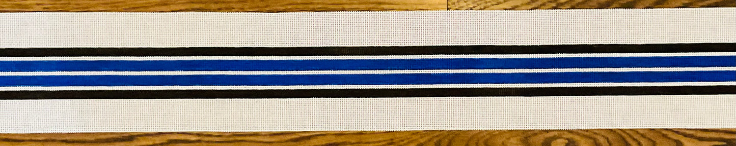 Purse Strap Black/Blue Stripe