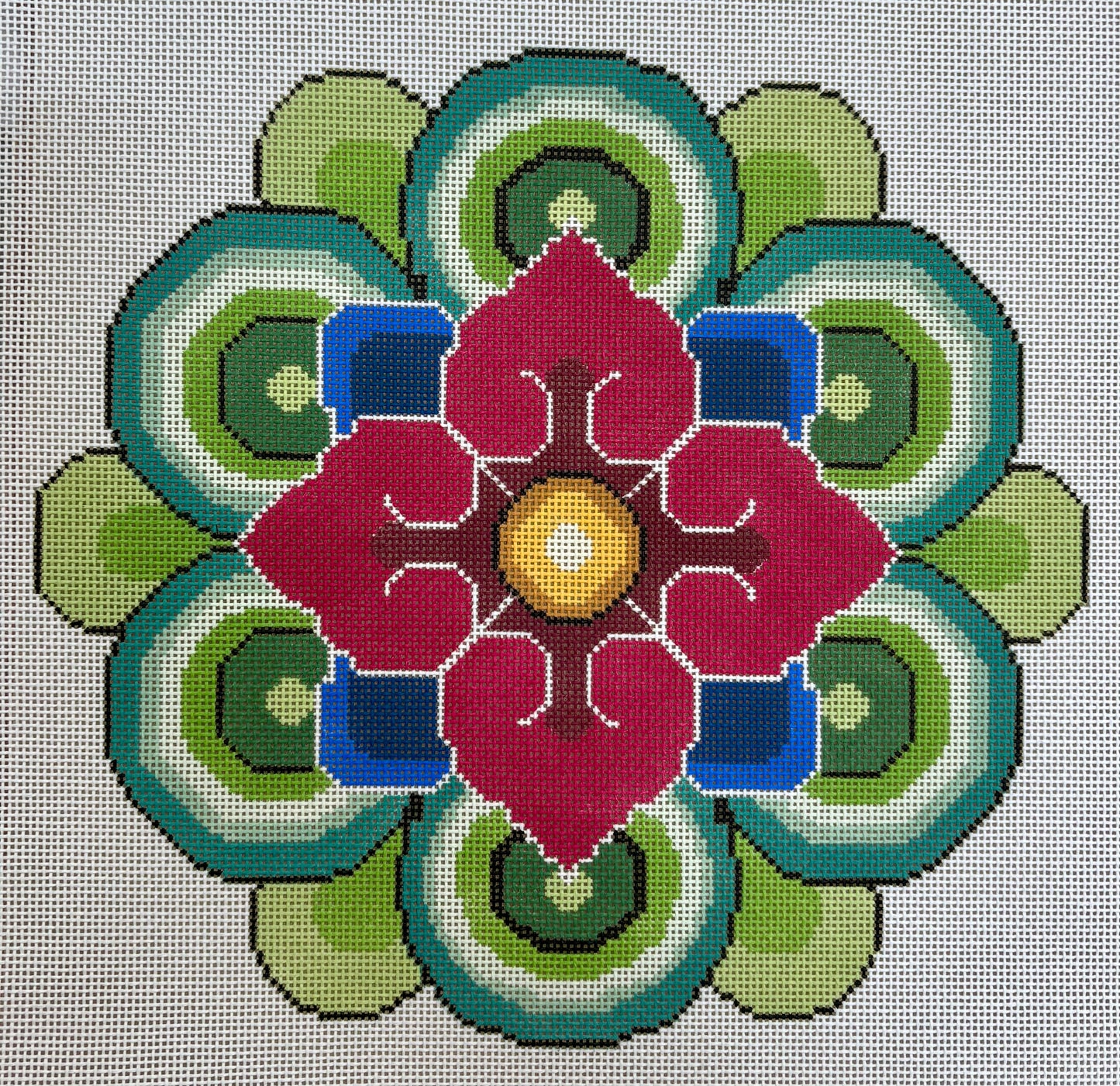 Pink Mandala Flower Pillow