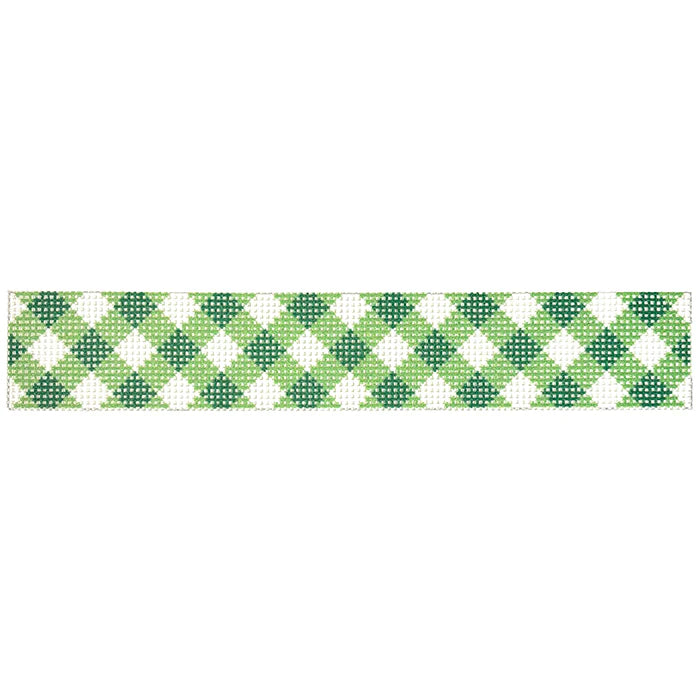 Green Gingham Key Fob