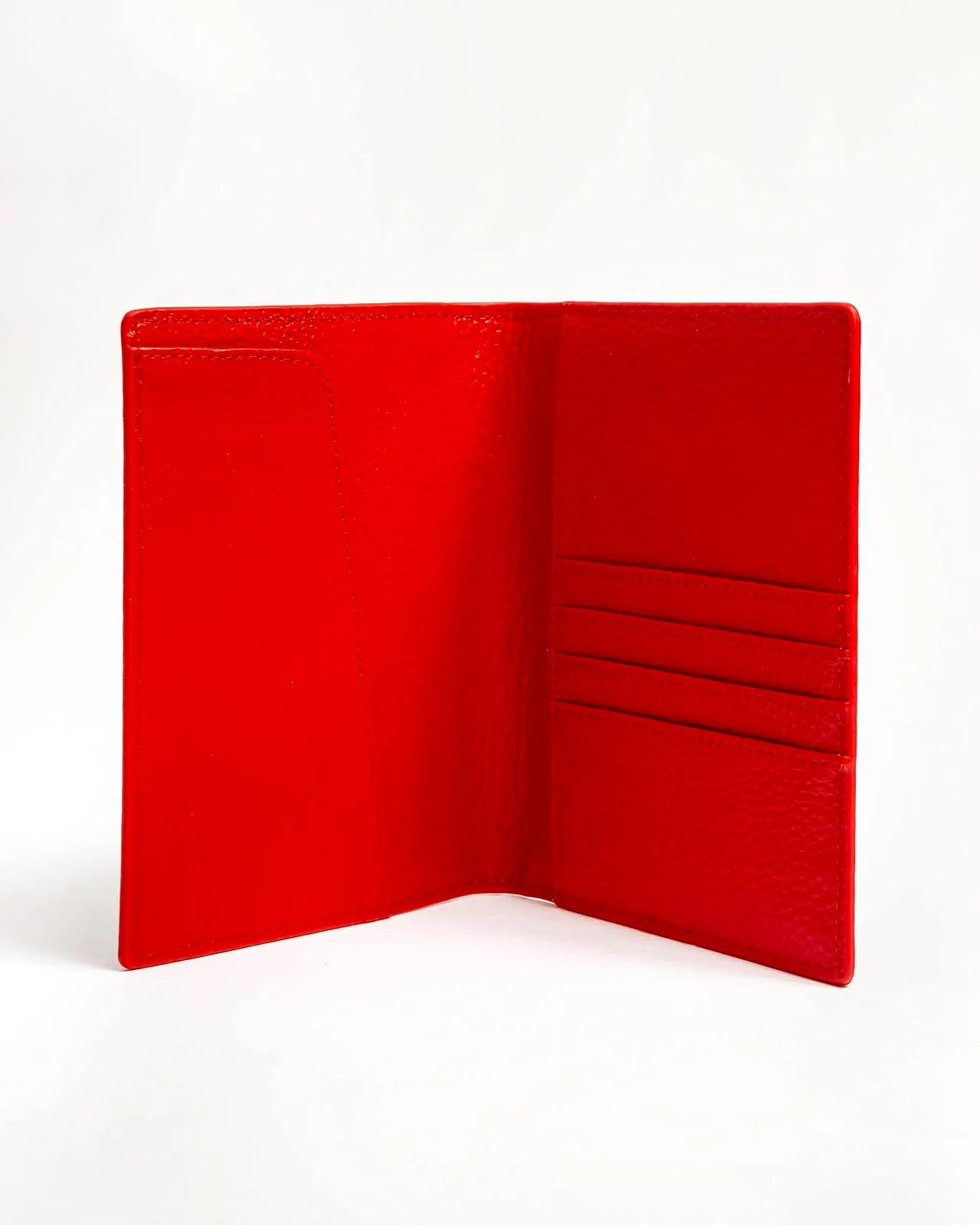 Self-Finishing Leather Passport Cover - Pebble Red