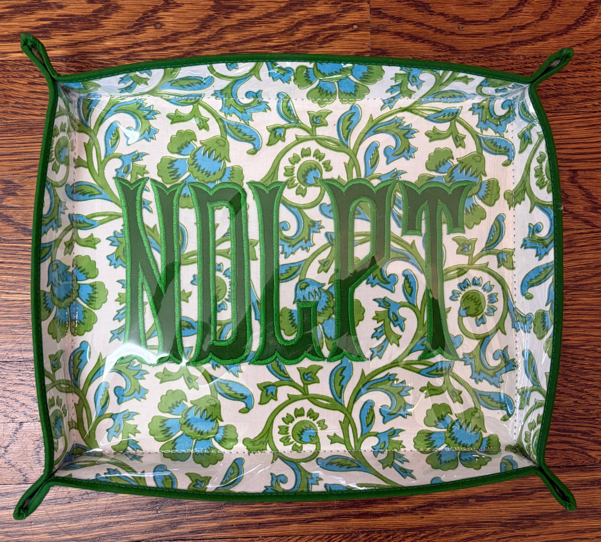 NDLPT Green & Blue Floral Snap Tray