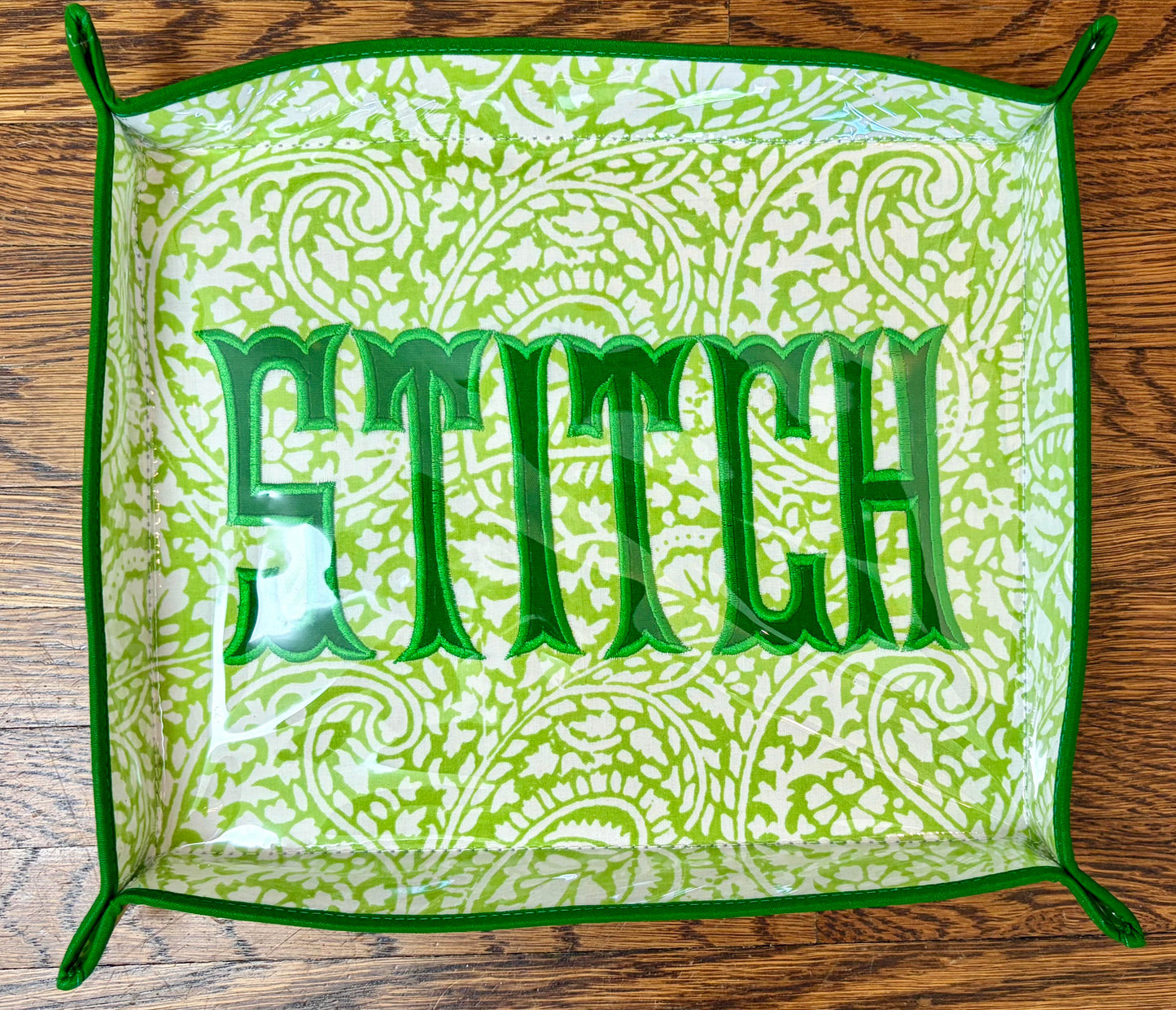 STITCH Green Floral Snap Tray