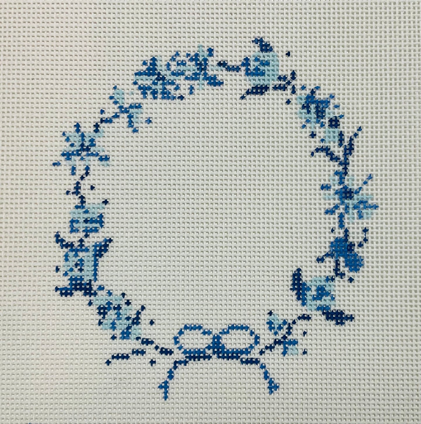 Blue Wreath with Stitch Guide