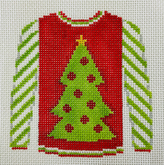 Sweater Red/Green Tree