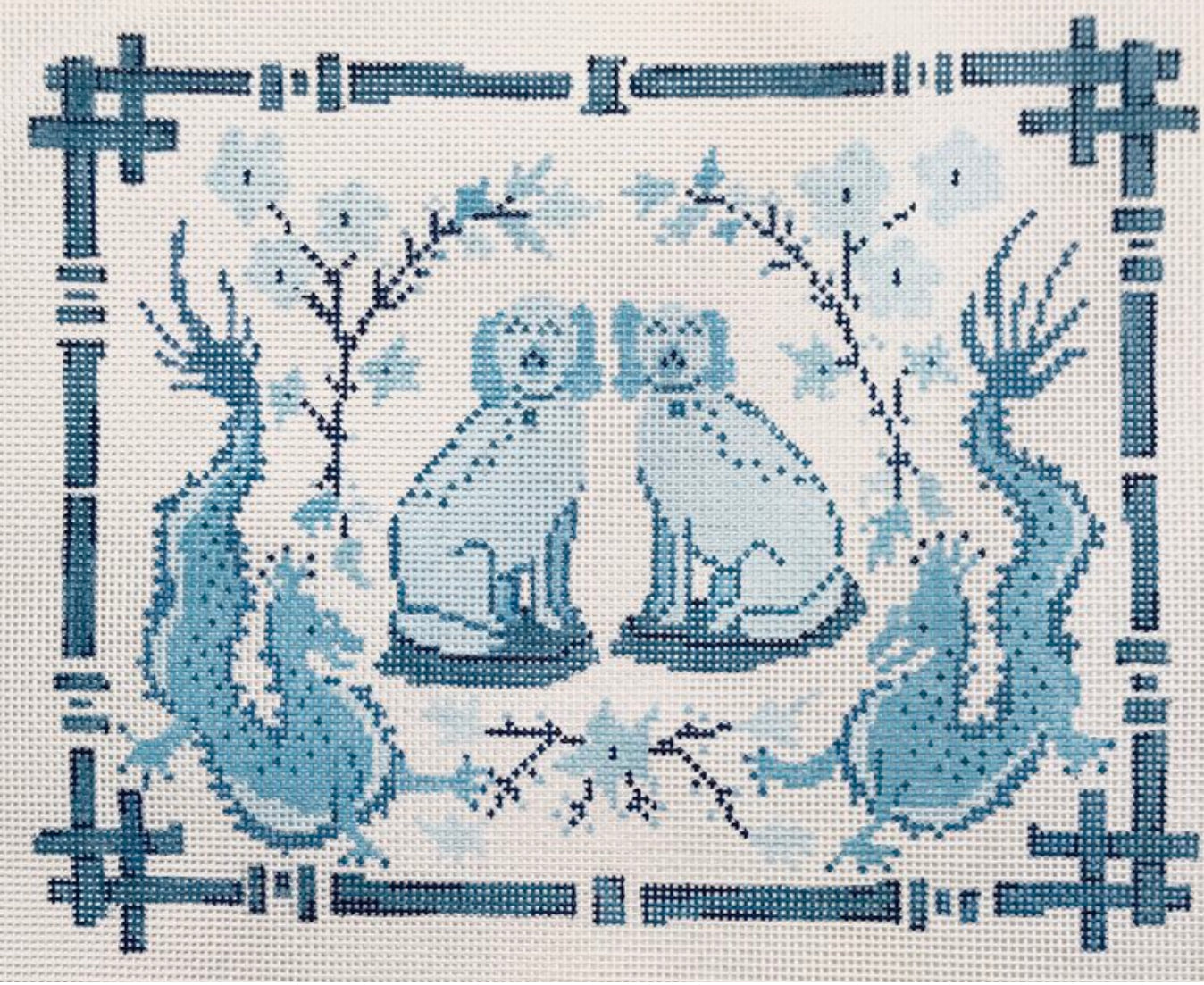 Adrich & Madame de Bleu Blue and White Dogs