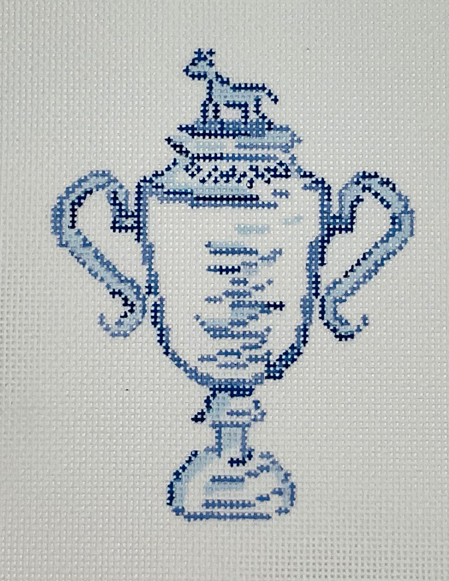 Derby Set-Stitch Style Needlepoint and For Pete’s Sake Pottery Collaboration