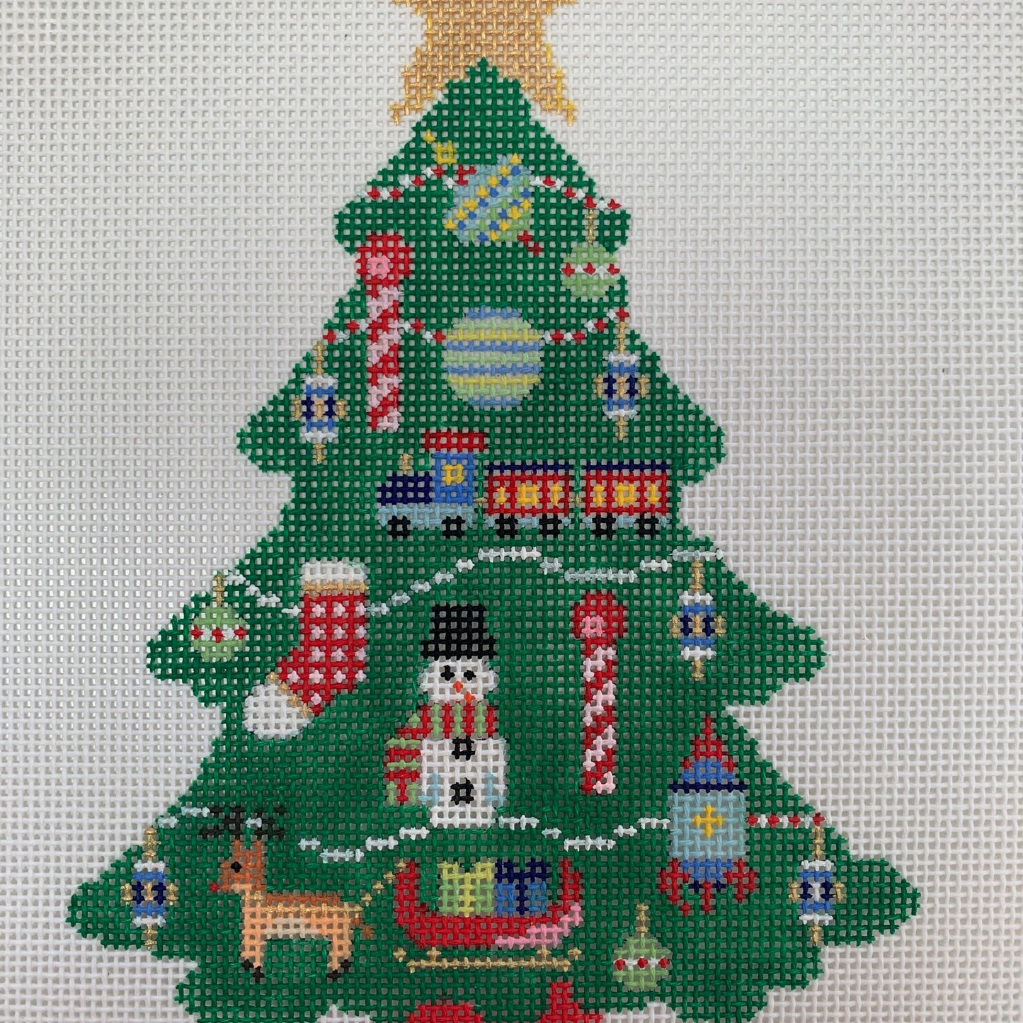 Santa’s Workshop Tree Needlecraft Canvas
