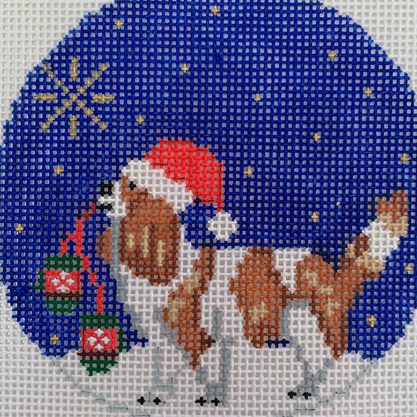 Cavilier Spaniel Midnight Round Needlecraft Canvas