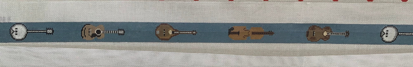 Belt Bluegrass Instruments Needlecraft Canvas