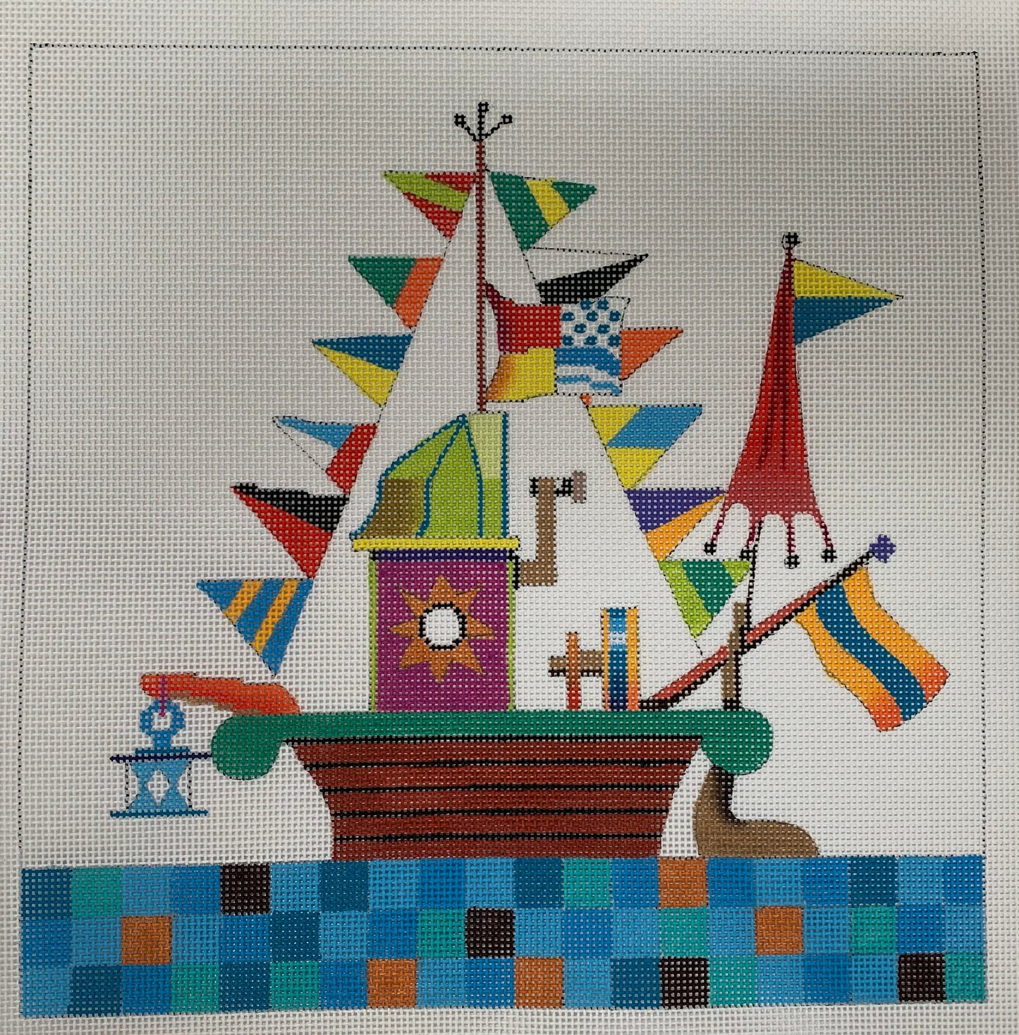 Whimsy Boat Needlecraft Canvas