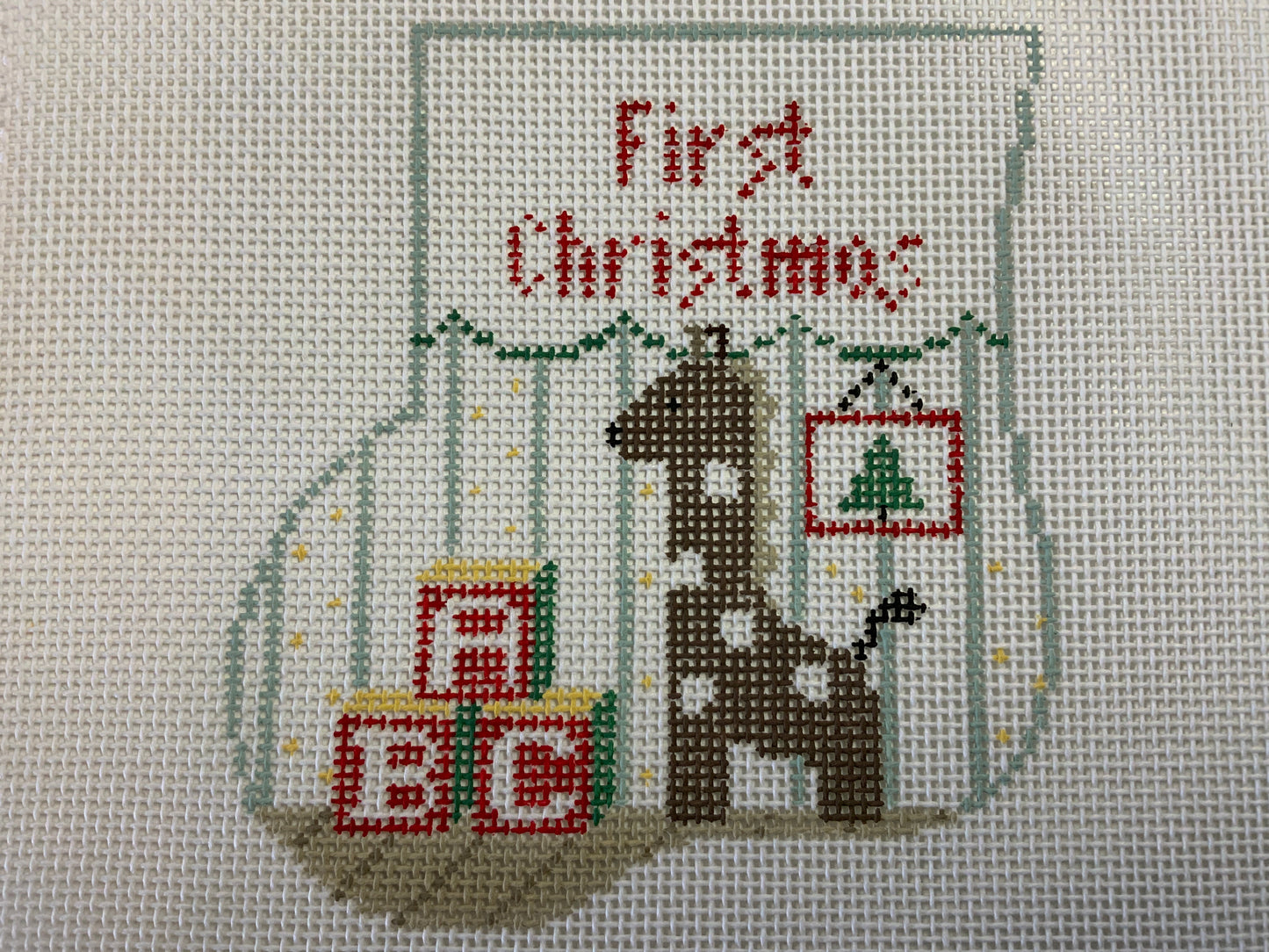 Minisock First Christmas with Giraffe Needlecraft Canvas