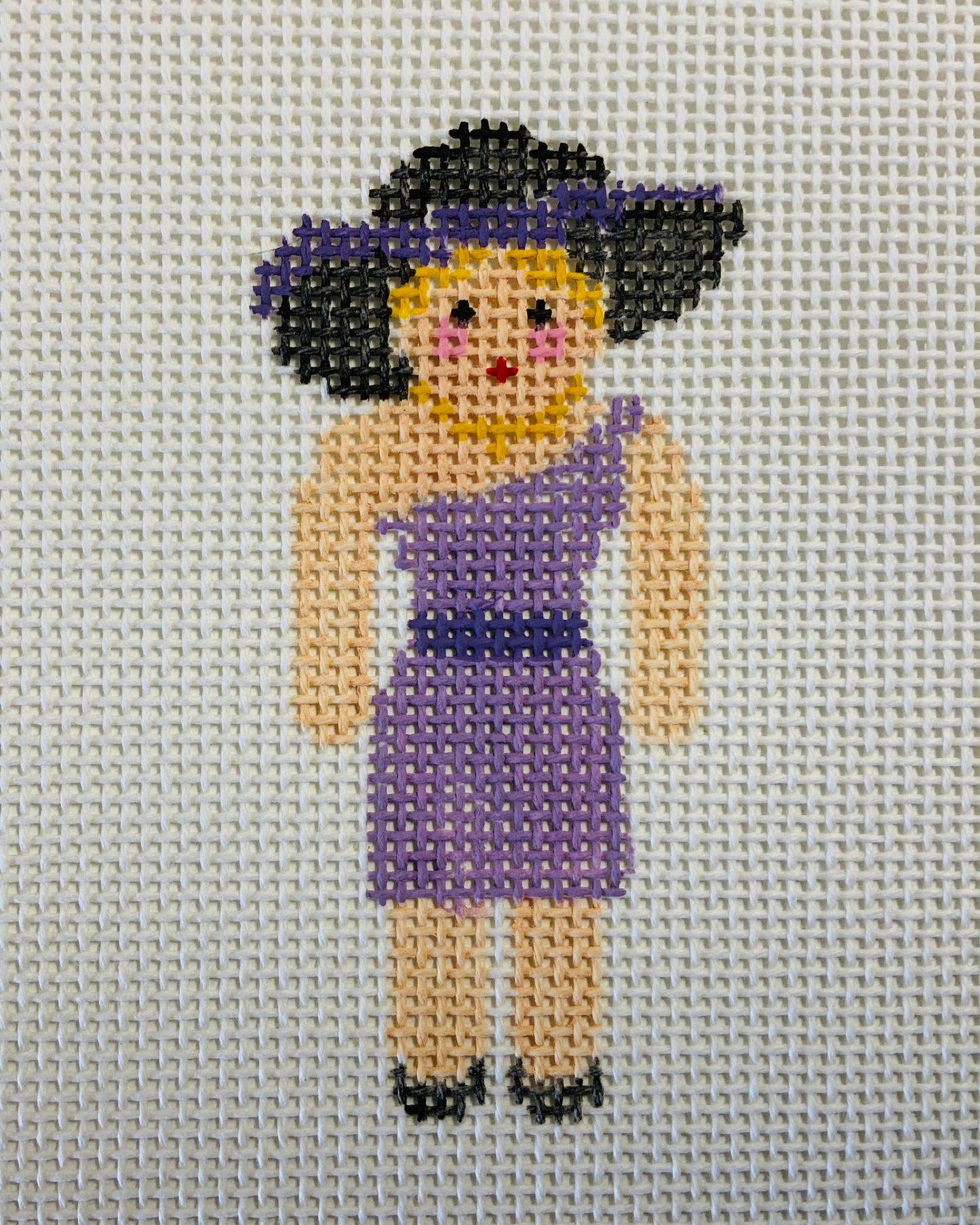 Lady Race Fan/Purple Needlecraft Canvas