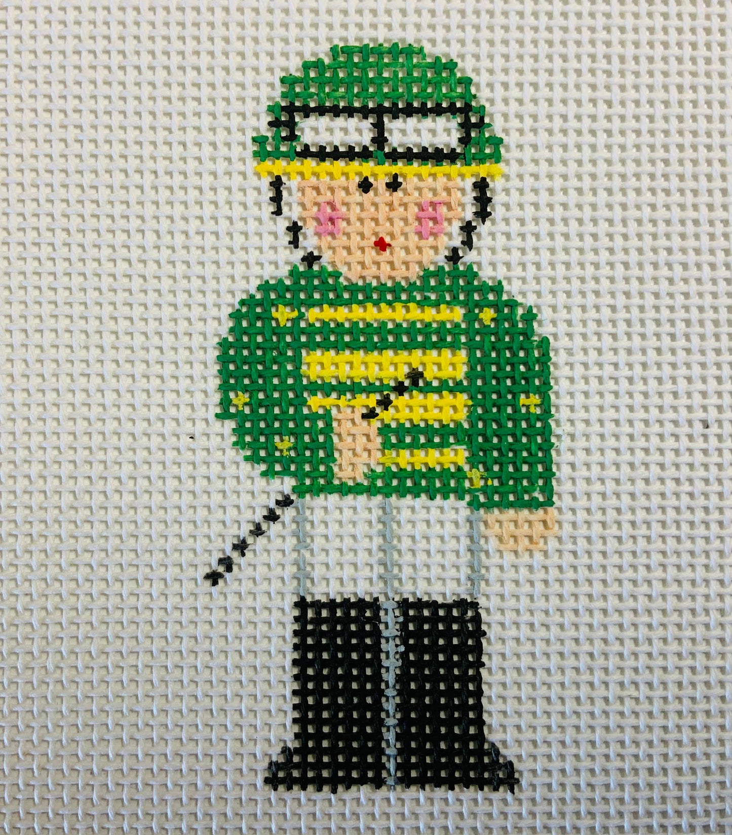 Jockey Green/Yellow Needlecraft Canvas