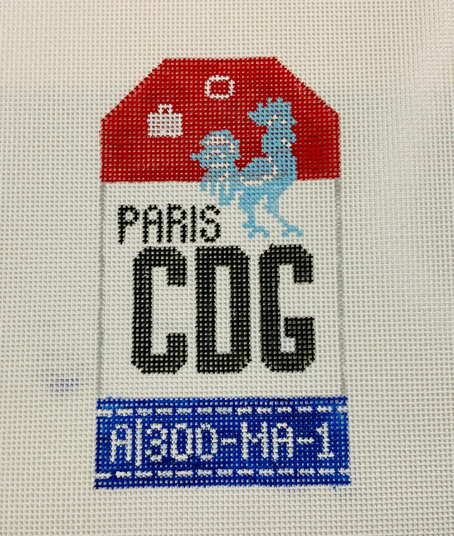 Luggage Tag Paris Needlecraft Canvas