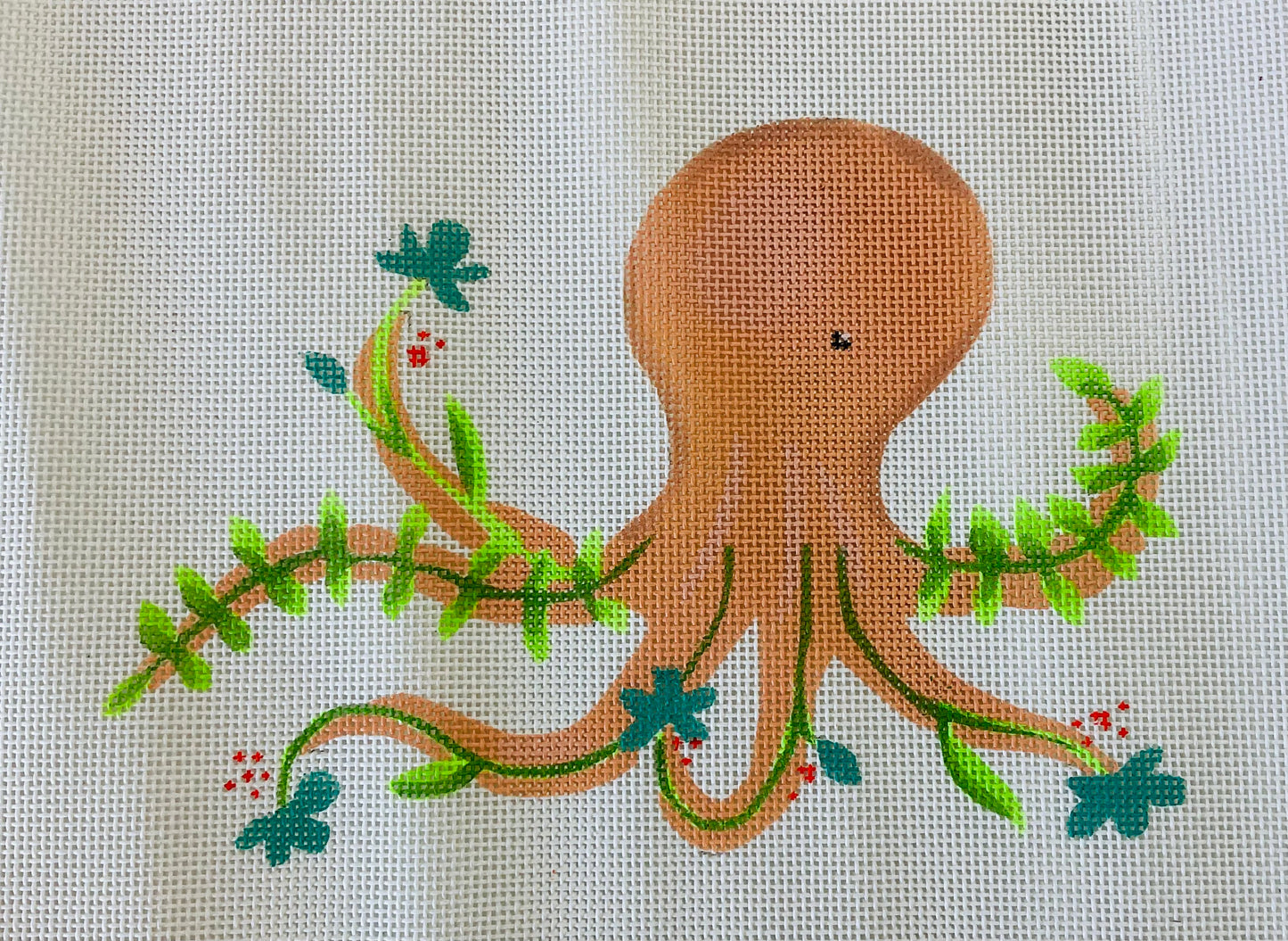 Floral Octopus Needlecraft Canvas