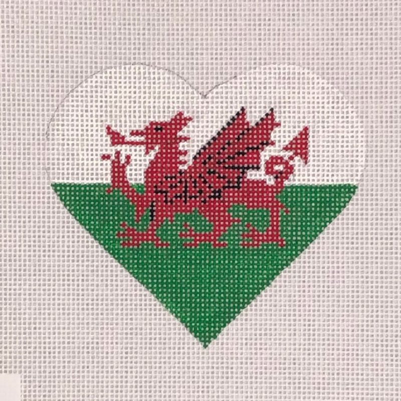 Wales Flag Heart Needlecraft Canvas