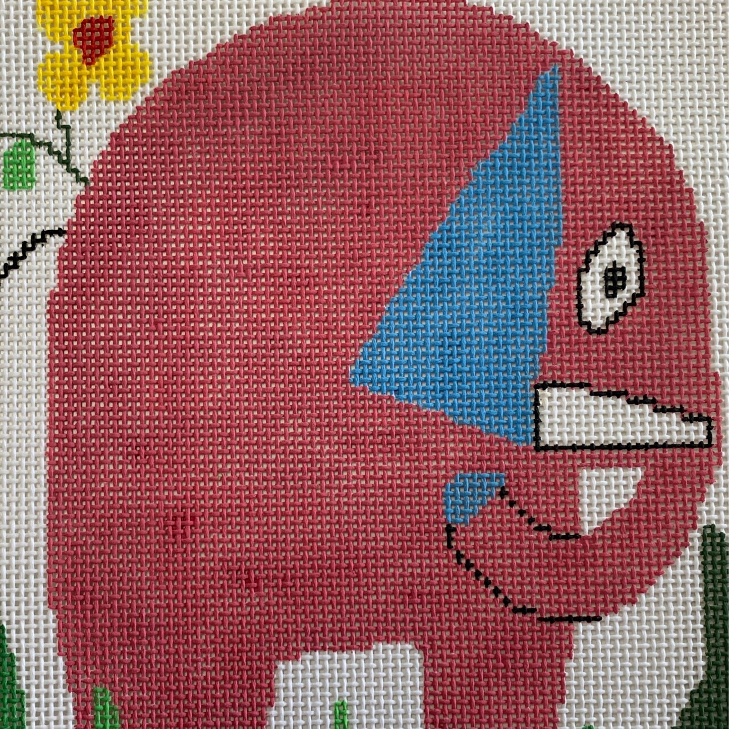 Pink Elephant Needlecraft Canvas