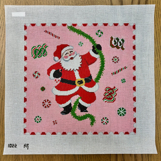 Pink Candy Santa Pillow