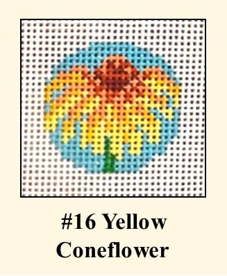 Key Fob Insert Yellow Coneflower