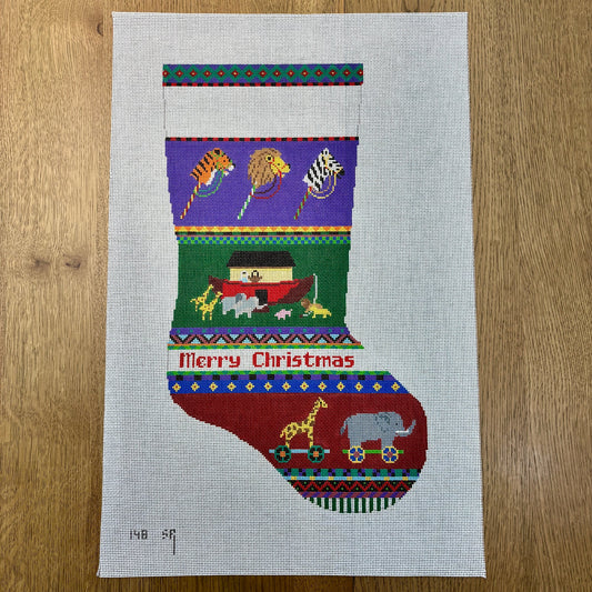 Bold Stripe Noah's Ark Stocking