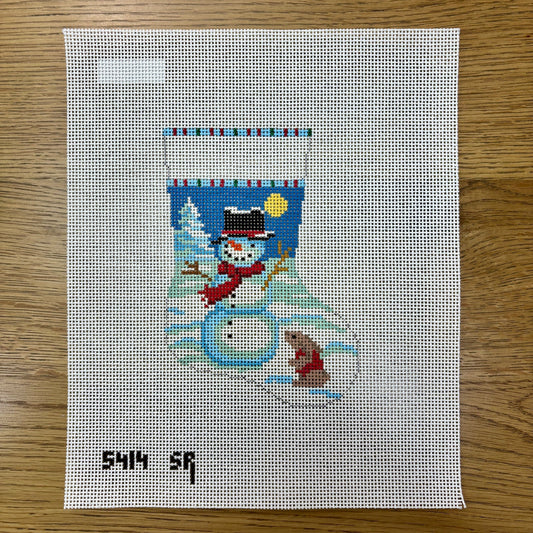Snowman with Rabbit, Mini Stocking