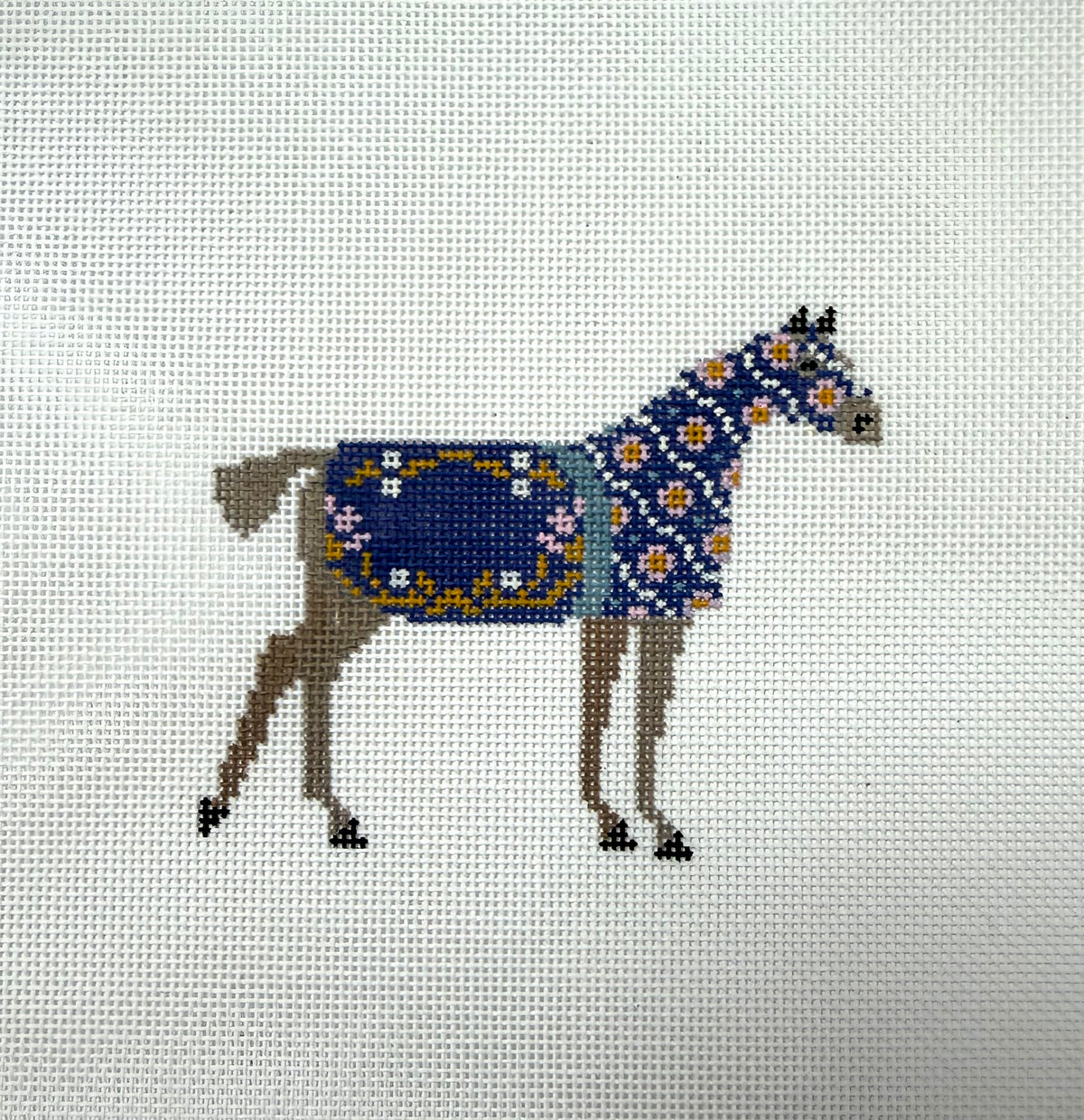 Horse with Blue Blanket