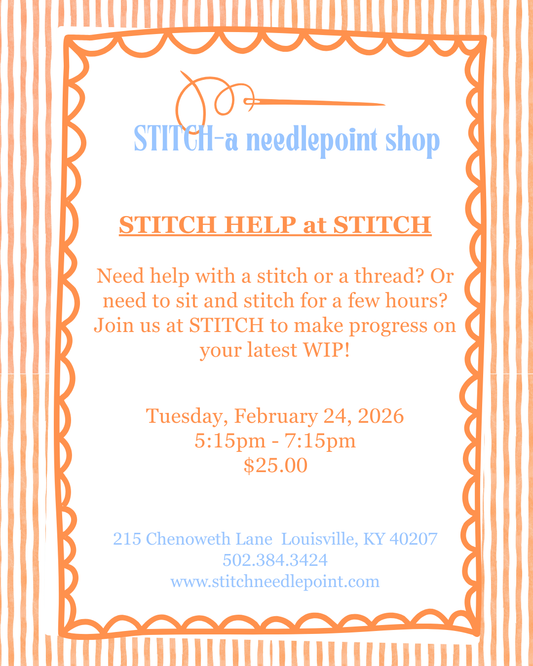STITCH HELP Tuesday, February 24, 2026 5:15pm-7:15pm